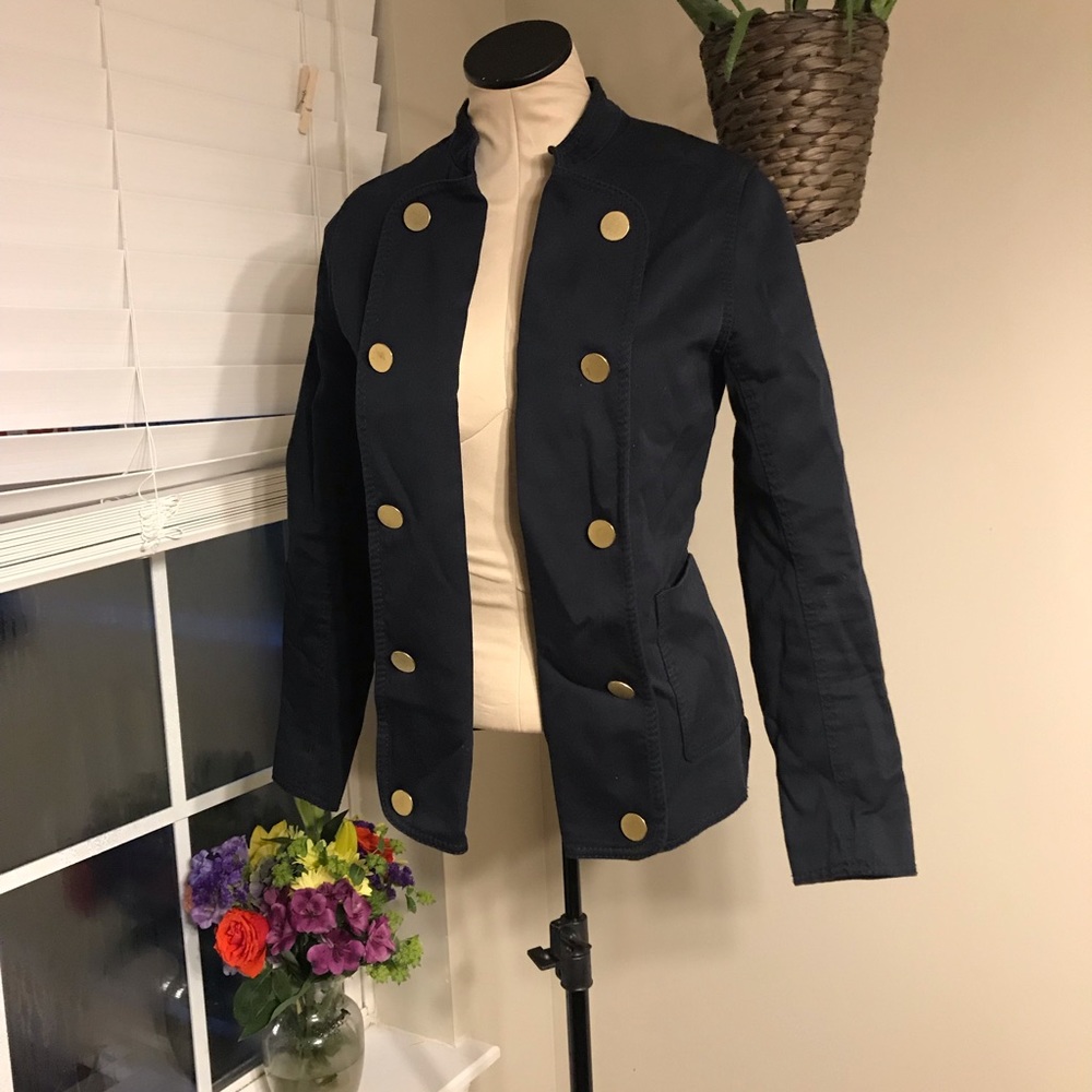 Navy Blue Jacket. With gold button detail.